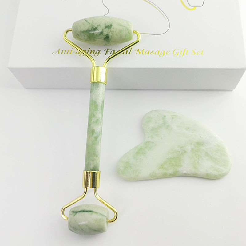 Vit Jade Ansiktsroller & Gua Sha Set 110g