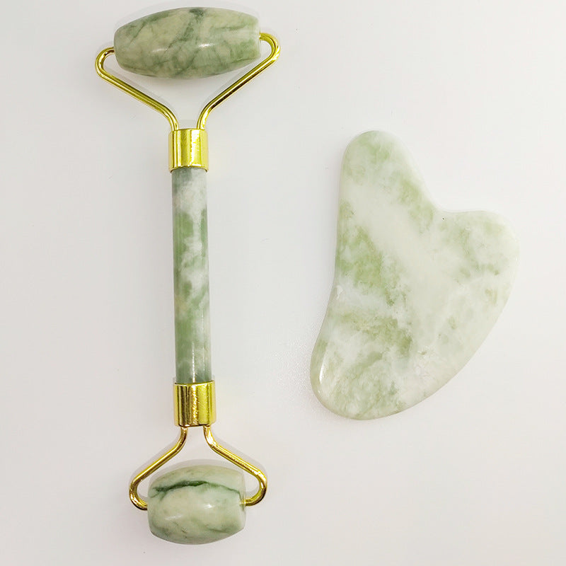 Vit Jade Ansiktsroller & Gua Sha Set 110g