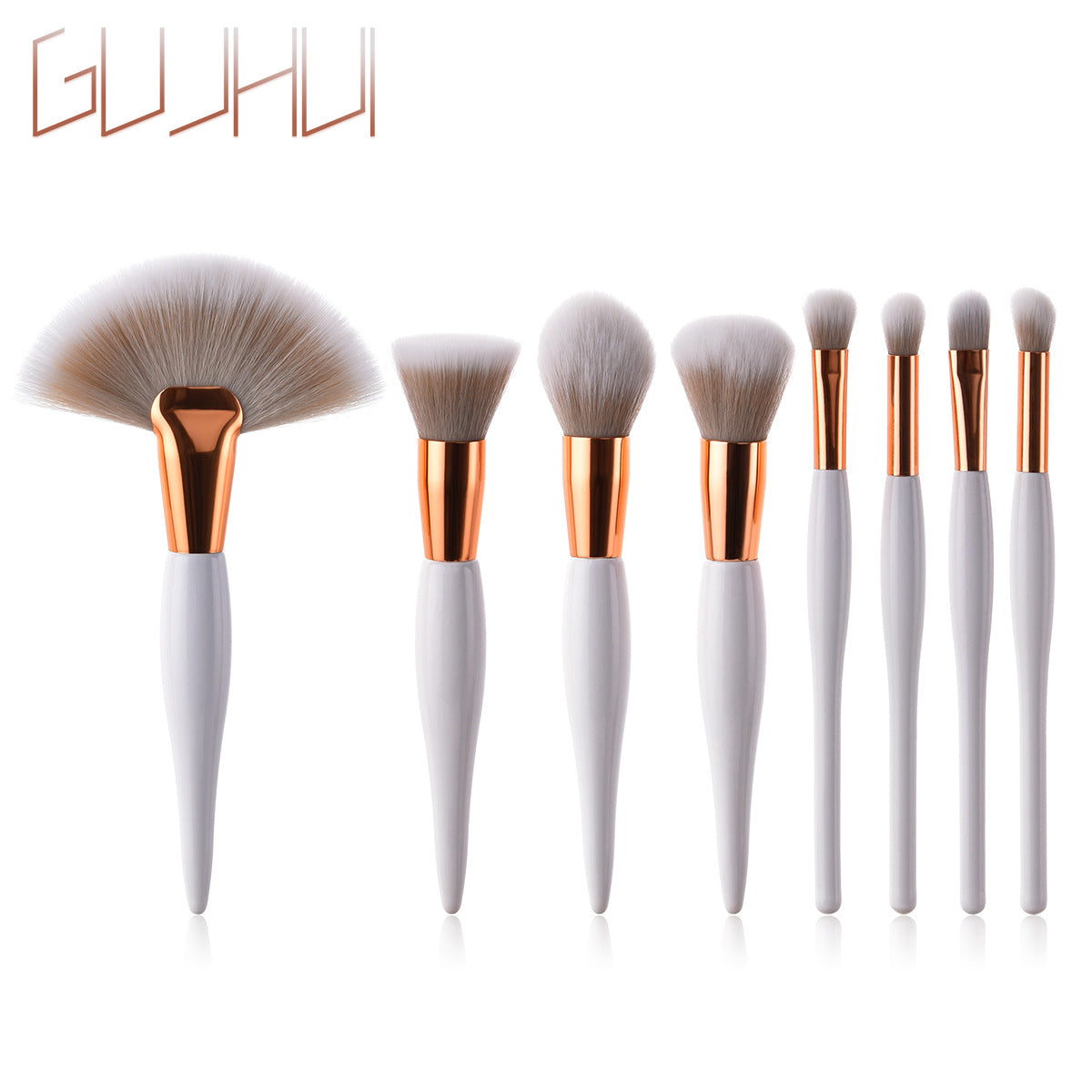 8-delat Makeupborste Set – Svart & Silver