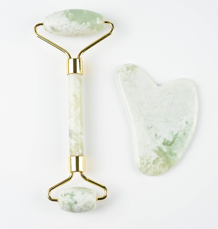 Vit Jade Ansiktsroller & Gua Sha Set 110g