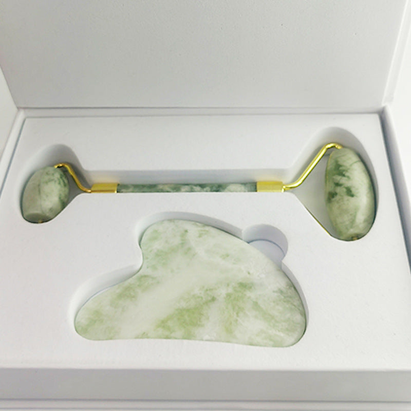 Vit Jade Ansiktsroller & Gua Sha Set 110g