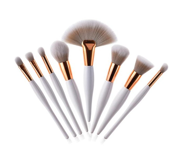 8-delat Makeupborste Set – Svart & Silver