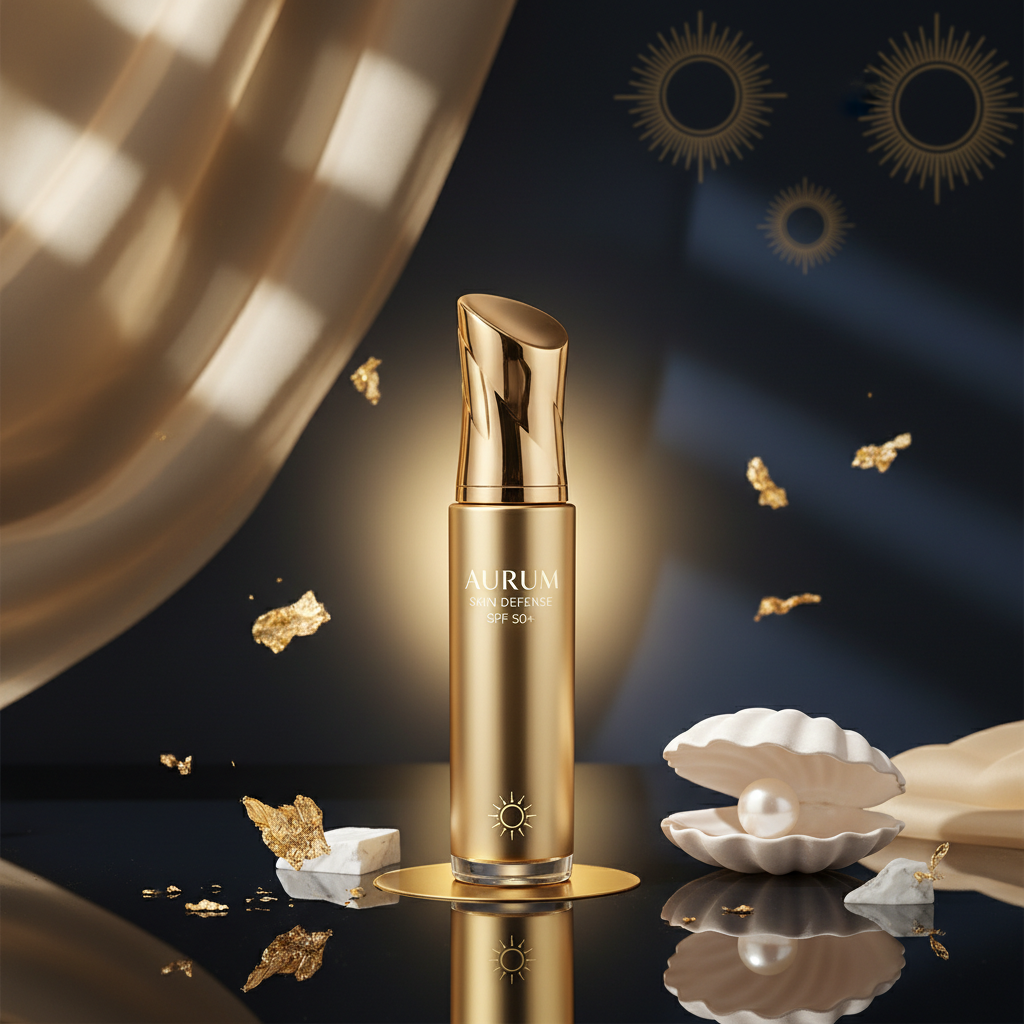 Sunscreen concealer gold bottle