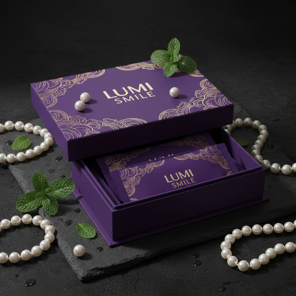 Purple teeth whitening strips